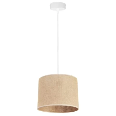 Immagine di Light Home Juta Lampadario a Sospensione Lampade in Metallo con Paralume Moderno E27 1 Luce 20 cm Bianco Base e