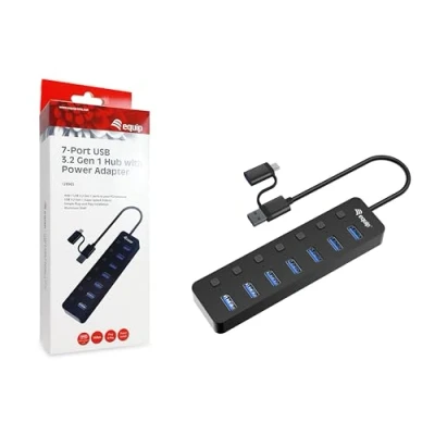 Immagine di Equip 128965 Hub USB 3.2 Gen 1 a 7 porte con alimentatore di rete
