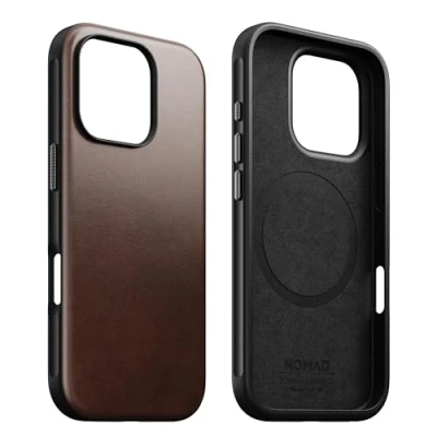 Immagine di Nomad Custodia in Pelle Moderna per iPhone 16 Pro Max Rustic Brown Horween NM01689485