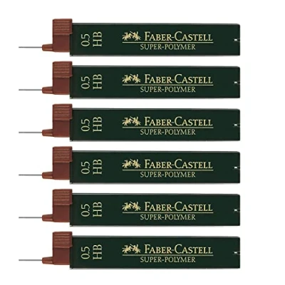 Immagine di FABER CASTELL 205040 Set di mina Super Polymer, 6 pezzi con 12 ciascuno, 0,5 mm, durezza HB