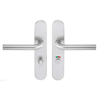 Immagine di Bricard 666466 Set maniglie in acciaio inox su piastra Tempo New Wave Porta del WC (a condanna e appariscente)