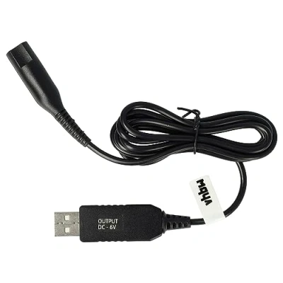 Immagine di vhbw Cavo di ricarica compatibile con Braun Waterflex SH5427 (Type 5760), WF2s HC5010 rasoio rete, 120 cm, nero