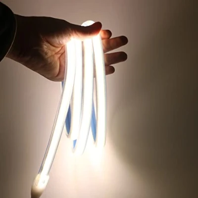 Immagine di pcning 220V COB Strisce LED 1M Bianco IP67 Impermeabile con Interruttore, 15 Watt 280led/m Strip 4000K (Bianco, 1)