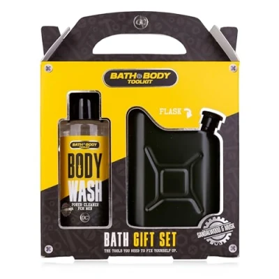 Immagine di Accentra BATH + BODY TOOLKIT Set regalo per uomini con fiaschetta a forma di tanica la cura da uomo gel bagno e doccia 100 ml dal design alla moda