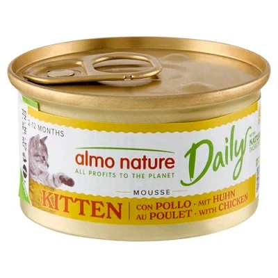 Immagine di Almo Nature Daily Cibo Umido Completo Per Gatti Kitten Mousse con Pollo. 24 Lattine Da 85G.
