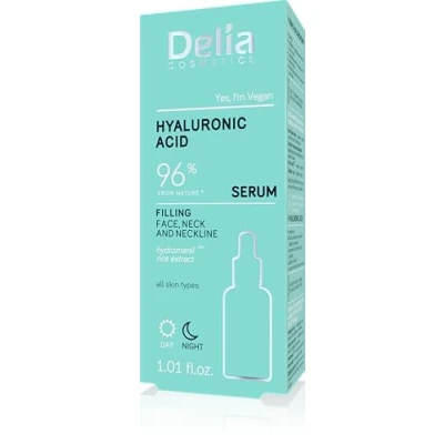 Immagine di Siero antirughe per viso, collo e décolleté Riempimento acido ialuronico, 30 ml, Delia Cosmetics