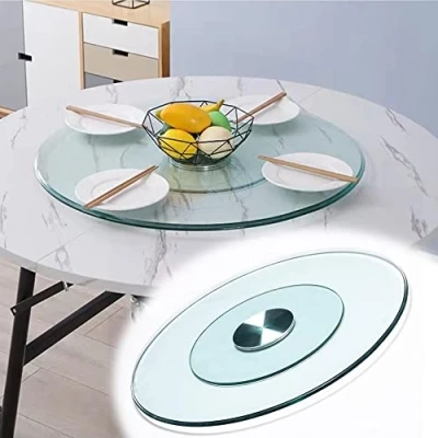 Immagine di FREAZE Piatto da Portata Pesante 100cm Grande Vassoio Rotante Lazy Susan Girevole per Tavolo Pranzo Rotondo Cucina, Decorativo Trasparente del (Size : 100cm/40in)