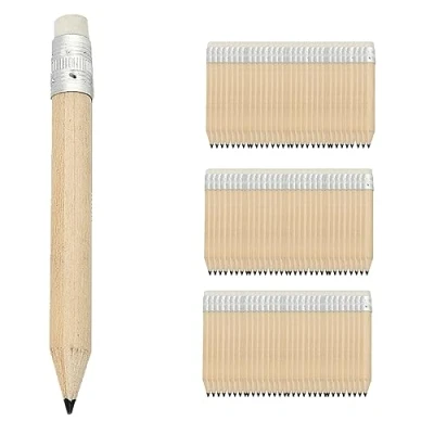Immagine di Partituki 100 mini Matite con gomme cancellabili. in legno medio punta nera affilata e gomma cancellabile incorporata, P 2 LAPICES GOMA 342