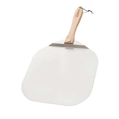 Immagine di Chef Pomodoro, Pala per Pizza con Manico Pieghevole in Legno (35,6 x 40,6 cm) Corta, Salvaspazio e Comoda da Riporre Paletta Pane Fatti Casa Realizzata Allumino