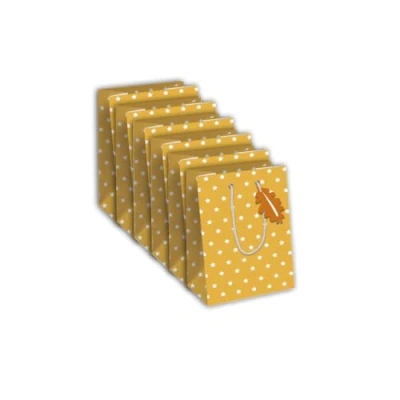 Immagine di Clairefontaine x 30873 3Cpack Set di 6 sacchetti regalo Excellia, formato medio, 21,5 10,2 25,3 cm, 210 g, motivo: stelle bianche e fondo giallo, ideale per: libro, gioco, piccoli regali