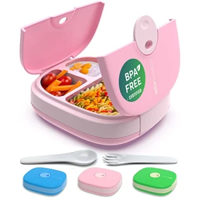 Immagine di Umami Bento Lunch Box per Bambini con Compartimenti e Posate Impermeabile, Porta pranzo Durevole Comparti, senza BPA, Ideale da 3 9 anni, Schiscetta Microonde Compatibile