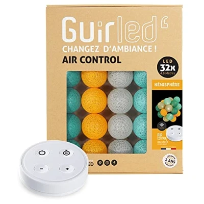Immagine di Ghirlanda luminoso a LED per batuffoli di cotone USB Telecomando wireless Luce notturna bambini 2h Adattatore alimentazione doppio 2A incluso 4 intensità 32 sfere 4,8 m Emisfero