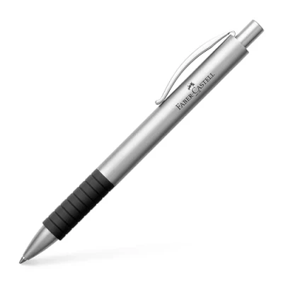 Immagine di Faber Castell 148472 Penna a sfera Basic, in metallo, mina: B, colore fusto: nero/argento opaco