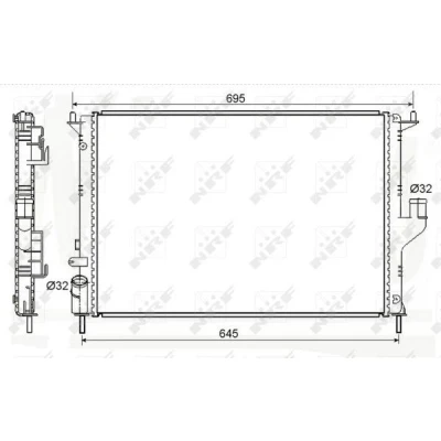 Immagine di NRF 53118A Radiatore motore Alluminio 586 414 23 Alette di raffreddamento montate meccanicamente DACIA: Sandero I, Logan I MCV, Duster SUV