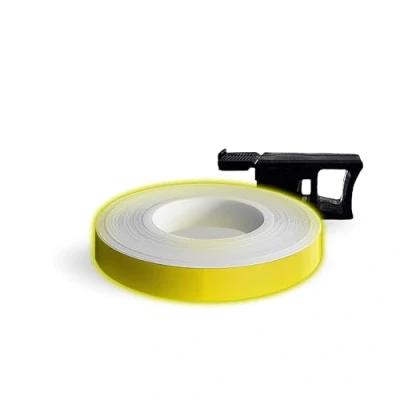 Immagine di 4R Quattroerre.it 10283 Wheel Stripes Rifrangente, Giallo, 7 mm x 6 mt, con Applicatore