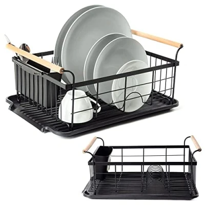 Immagine di Vilde Scolapiatti, 42,5 x 29,5 19 cm, perfetto per la cucina, asciugare i piatti, colore nero