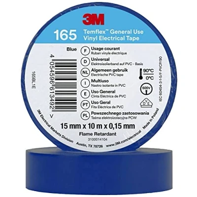 Immagine di 3M Temflex™ 165 165BL1E Nastro isolante Blu (L x L) 10 m 15 mm 1 pz.