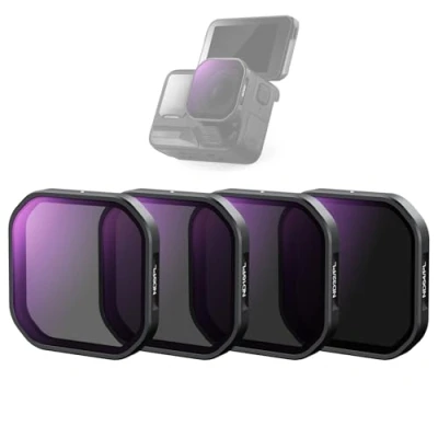 Immagine di Neewer Set di Filtri ND/PL da 4 Pezzi Compatibile con Insta360 Ace Pro 2, ND8/PL + ND16/PL ND32/PL ND64/PL, Accessori Action Camera, Kit Filtro Polarizzatore a Densità Neutra Scatto, FL91