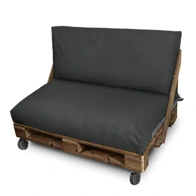 Immagine di Happers Set 2 CuscinI da Esterno e SfoderabilI per Pallet in Naylim ImpermeabilI Grigio Opaco