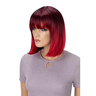 Immagine di CAISHA Parrucca Bob Capelli Corti Cosplay Spettacolo Teatrale Fibra Sintetica Resistente Al Calore Liscio Miscela Rossa SH032p