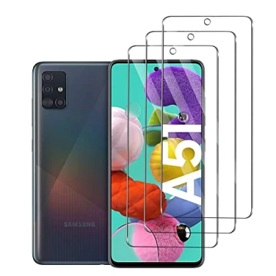 Immagine di QJOY Pellicola Vetro Temperato per Samsung Galaxy A51 [3 Pezzi], Vetrino Protettivo Anti Graffio, Protezione Schermo, Impronte, Durezza 9H, Ultra Trasparente, Resistente