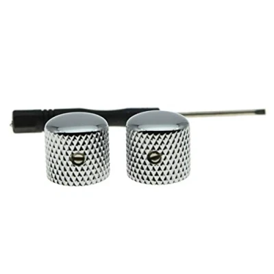 Immagine di KAISH Set di 2 pomelli per chitarra Tele Telecaster, in metallo cromato, con vite