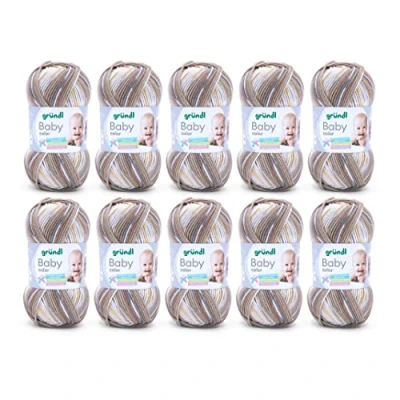 Immagine di Gründl Baby color (filato per maglieria e uncinetto nell’aspetto “lana, 70% poliacrilico 30% poliammide, 50 g / 150 m, spessore del ferro: 3,5 4,5, 10 x g), Rose Multicolor