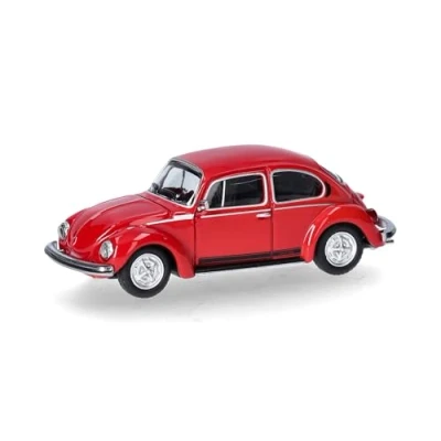 Immagine di herpa Modellino d&#039;auto VW Käfer 1303 &quot;CITY, rosso ibiza, miniatura in scala 1:87, pezzo da collezione, Made Germany, modello plastica