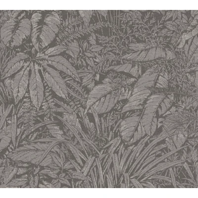 Immagine di Livingwalls Carta da parati grigio giungla 395607 in tessuto non di alta qualità floreale con sobrio effetto metallico, colore argento, 10,05 m x 0,53 Made Germany