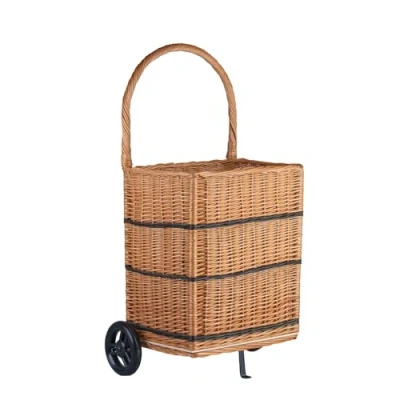 Immagine di e wicker24 Cesto per Camino in Vimini, colore naturale, 45x35 H: 100