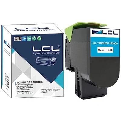Immagine di LCL Cartucce di Toner Compatibile 71B0020 71B20C0 CS317 CS317dn CX317 CX317dn CS417 CS417dn CX417 CX417de CS517 CS517de CX517 CX517de (1 Ciano) per Lexmark