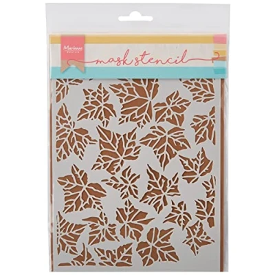 Immagine di Marianne Design Mask Stencil di Designer, Le Foglie, per Scrapbooking, Biglietti e Altre Creazioni con la Carta, Bianco, 14,9 x 21 cm