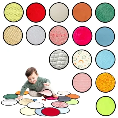 Immagine di Tappeti sensoriali per neonati 16 set di piastrelle pavimento Tappeto sensoriale bambini Pannello murale Esplorazione multisensoriale Sensory Mats