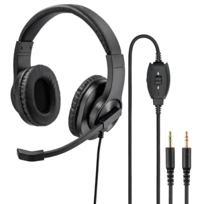 Immagine di Hama HS P300 Computer Cuffie Over Ear via cavo Stereo Nero regolazione del volume, Muto