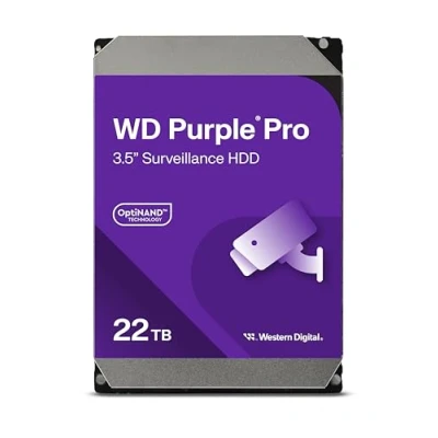 Immagine di WD Purple Pro 22TB per Smart Video, Hard Disk interno da 3.5, Tecnologia AllFrame, 7200 RPM, 550TB/anno, Cache 512 MB, Garanzia 5 anni