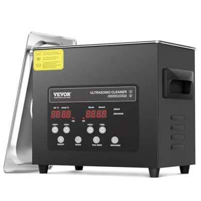 Immagine di VEVOR Pulitore ad Ultrasuoni 3L, Macchina per Pulizia Digitale 120W con Degasaggio Modalità Delicata, Industriale da 40kHz Timer e Riscaldatore Gioielli