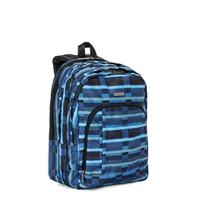 Immagine di COMIX Zaino Scuola Media, Elementare e Superiore per Bambini Ragazzi, con Schienale Imbottito Rinforzato, Spallacci Regolabili, 3 Scomparti Principali Tasca Frontale, 32x43Hx23 cm, Check Blu
