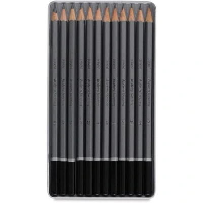 Immagine di Derwent Academy Set di 12 Matite in Grafite da 6 B a 5 H ed HB Custodia Metallo, Adatte agli Schizzi, per Disegnare Illustrare