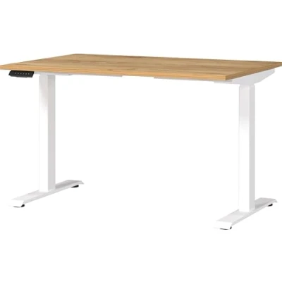 Immagine di Germania Scrivania 7907 242, in Rovere di Navarra repro/Bianco, tel. regolabile altezza, 120 x 80 cm (LxAxP)