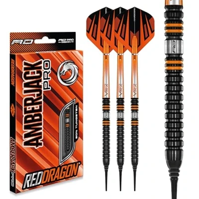 Immagine di RED DRAGON Amberjack PRO 1 Softip da 18 Grammi Set di Freccette in tungsteno Premium con Alette e steli