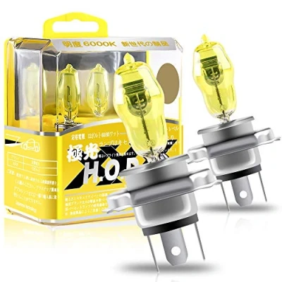 Immagine di Sidaqi H4 Lampadine alogene 12V 100W 2800K Giallo Auto Fari Fendinebbia DRL, 2 pezzi