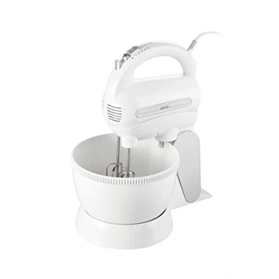 Immagine di CAMRY CR 4213 Frullatore a mano con ciotola per miscelazione, 600 W, 5 velocità, supporto impastare e gancio mescolare, in acciaio INOX, miscelatore elettrico