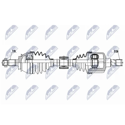 Immagine di NTY NPW BM 157 Albero motore / Semiasse Assale anteriore Dx MINI: Hatchback, Clubman