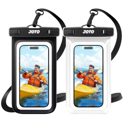 Immagine di JOTO Custodia Impermeabile Smartphone 30M/IPX8, Universale Cover Subacquea per iPhone 16 15 14 13 12 11 Pro Max Plus XS XR X 8 Galaxy S23 S22 S21 S20 Fino a 7&quot; 2 Pezzi