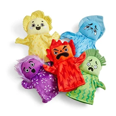 Immagine di Learning Resources Hand Puppets Famiglia Set Feelings Family Bambini, Impara i Sentimenti, Pupazzi da Mano delle 5 Emozioni, Felicità, tristezza, Sorpresa, Rabbia e Paura, Multicolore, Medium, 95417