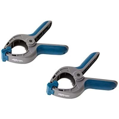 Immagine di Ferrestock FSKPRS001, 2 pinze di fissaggio con molla, manico antiscivolo, ganasce girevoli, molla extra forte, apertura massima 39 mm, profondità 40 x mm