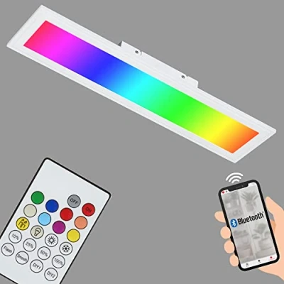 Immagine di Briloner Leuchten Pannello luminoso a soffitto, luce da incasso, 18W, regolabile, controllo temperatura colore, app, bluetooth, rettangolare, bianco, 59.5x15.5x4.5 cm, led, plastica;metallo