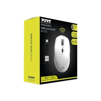 Immagine di Port Connect Mouse Wireless 2.4 GHz USB A &amp; C Silenzioso e Compatto Nero