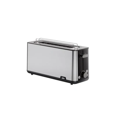 Immagine di Braun Tostapane PurShine HT 1610 BK, 25 cm, 8 gradi di doratura, funzione riscaldamento e scongelamento, vassoio raccogli briciole, 1030 W, nero