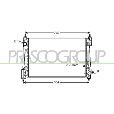 Immagine di PRASCO FT342R001 Radiatore motore Alluminio 620 416 34 con giunti rapidi Alette di raffreddamento montate meccanicamente FIAT: Grande Punto Hatchback